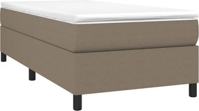 vidaXL Κρεβάτι Boxspring με Στρώμα Taupe 100 x 200 εκ. Υφασμάτινο