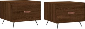 vidaXL Τραπεζάκια Σαλονιού 2 τεμ Brown Oak 50x50x40 εκ Επεξ. Ξύλο