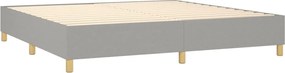 vidaXL Κρεβάτι Boxspring με Στρώμα &amp; LED Αν.Γκρι 200x200εκ. Υφασμάτινο