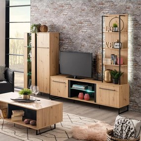Ραφιέρα Sardinia NP 500 Artisan Oak - Μαύρο 50x29.5x137.5 εκ. 50x29.5x137.5 εκ.