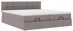 vidaXL Οθωμανικό κρεβάτι με στρώματα Taupe 160x200cm ύφασμα