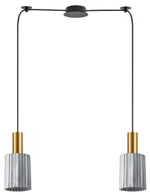 Φωτιστικό Οροφής SE21-GM-4-BL2-GL1 ADEPT TUBE Gold Matt Pendant Smoked Glass+ - 51W - 100W - 77-8577