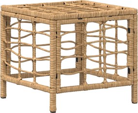 vidaXL Σέτ φαγητού για κήπο με μαξιλάρι 4 pcs Φυσικό και Λευκό