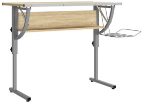 vidaXL Γραφείο Χειρ. Sonoma Δρυς&amp;Γκρι 110x53x(58-87)εκ Επ. Ξύλο&amp;Ατσάλι