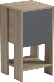 Κομοδίνο Reppo pakoworld sonoma-ανθρακί 30x30x55εκ