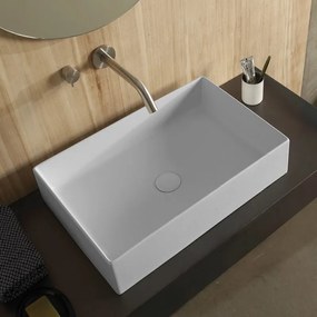 Scarabeo Teorema 60 5101-301 White Matt Πορσελάνινος Νιπτήρας Μπάνιου Επιτραπέζιος 60x40 cm