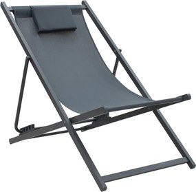 Σεζλόνγκ επαγγελματική Corte pakoworld αλουμίνιο-textilene ανθρακί