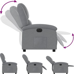 vidaXL Πολυθρόνα Ανακλινόμενη Ηλεκτρική Ανοιχτό Γκρι Υφασμάτινη