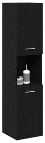 vidaXL Ντουλάπι Τοίχου Μπάνιου Μαύρο Δρυς 30x30x130 εκ από Ξύλο