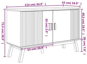 Μπουφές OLDEN Γκρι &amp; Καφέ 114x43x73,5 εκ. από Μασίφ Ξύλο Πεύκου - Γκρι