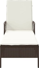 vidaXL Ξαπλώστρα Καφέ και Κρέμα Λευκό 55 x 200 x 92 εκ.