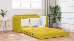 vidaXL Καναπές Δαπέδου 2 σε 1 Κίτρινος 124x204x61 εκ Βελούδο