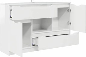 vidaXL Πλαϊνό γραφείο Υψηλής γυαλάδας λευκό 100 x 30 x 65,6