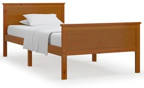 vidaXL Πλαίσιο Κρεβατιού Καφέ Μελί 100 x 200 εκ. από Μασίφ Ξύλο Πεύκου