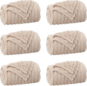 vidaXL Ριχτάρια 6 pcs Μπεζ 200 x 150 cm Μαλλί