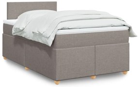 vidaXL Κρεβάτι Boxspring με Στρώμα Taupe 120x200 εκ. Υφασμάτινο