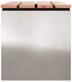 vidaXL Παγκάκι κήπου Ασημί 100 x 40 x 43 εκ Ανοξείδωτο ατσάλι