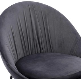 Καρέκλα KELSEY Βελούδο Γκρί με Μαύρα πόδια 59x63x84εκ. 59x63x84 εκ.