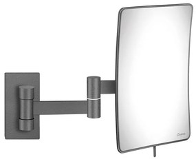 Καθρέπτης Μεγεθυντικός Επτοίχιος με Διπλό Βραχίονα Μεγέθυνση x3 Antracite Grained Sanco Cosmetic Mirrors MR-301-Μ118