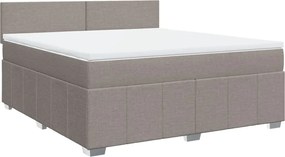 vidaXL Κρεβάτι Boxspring με Στρώμα Taupe 180x200 εκ. Υφασμάτινο