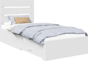 vidaXL Σκελετός Κρεβατιού Λευκό 90 x 190 cm Επεξεργασμένο Ξύλο