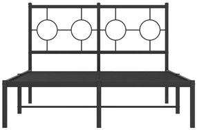 Πλαίσιο Κρεβατιού με Κεφαλάρι Μαύρο 120 x 190 εκ. Μεταλλικό - Μαύρο