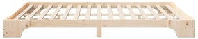 vidaXL Κρεβάτι δαπέδου Καφέ 160 x 220 cm Μασίφ ξύλο πεύκου