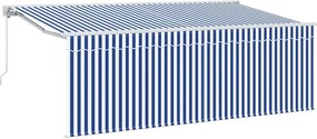 vidaXL Αναδιπλούμενη τέντα Μπλε και άσπρο 400 x 200 cm