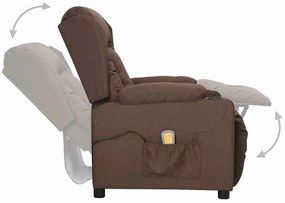 vidaXL Πολυθρόνα Μασάζ με Ανύψωση Taupe Υφασμάτινη