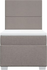 vidaXL Κρεβάτι Boxspring με Στρώμα Taupe 90x200 εκ. Υφασμάτινο