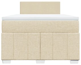 Κρεβάτι Boxspring με Στρώμα Κρεμ 120x190 εκ. Υφασμάτινο - Κρεμ