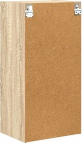 vidaXL Κρεμαστό ντουλάπι με αποθήκευση Δρύς Sonoma 40 x 29,5 x 80 εκ.