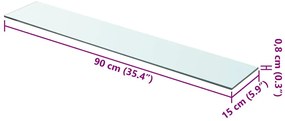 vidaXL Ράφι Πάνελ Διάφανο 90 x 15 εκ. Γυάλινο