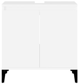 Ντουλάπι Νιπτήρα Λευκό 58 x 33 x 60 εκ. από Επεξεργασμένο Ξύλο - Λευκό