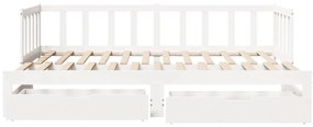vidaXL Καναπές Κρεβάτι Συρόμενος Χωρίς Στρώμα 90x190 εκ. &amp; Συρτάρια
