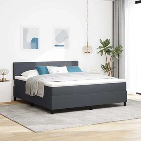 vidaXL LED Κρεβάτι με βάθρο Σκούρο Γκρι και Λευκό 180 x 200 cm