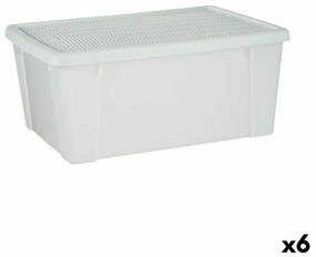 Κουτί αποθήκευσης με Καπάκι Stefanplast Elegance Λευκό Διαφανές Πλαστική ύλη (x6)
