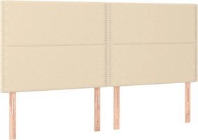 vidaXL Κρεβάτι Boxspring με Στρώμα Κρεμ 180x200 εκ. Υφασμάτινο