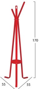 ΚΑΛΟΓΕΡΟΣ ΞΥΛΙΝΟΣ ΜΕ 3 ΠΟΔΙΑ HM8414.07 STAN ΚΟΚΚΙΝΟΣ 55x55x170 εκ. - HM8414.07