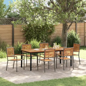 vidaXL 7 pcs Γκρι, Καφέ 200 x 100 x 75 cm