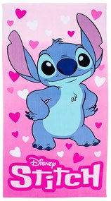 Πετσέτα Θαλάσσης Παιδική Lilo &amp; Stitch 84 Quick Dry Pink DimCol Θαλάσσης 70x140cm Microfiber