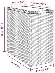 ΤΡΑΠΕΖΙ ΚΗΠΟΥ ΜΕ ΓΥΑΛΙΝΗ ΕΠΙΦ. ΜΑΥΡΟ 58X27,5X55 ΕΚ. ΣΥΝΘ. ΡΑΤΑΝ 365982