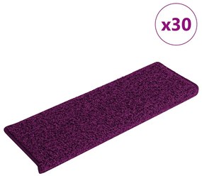vidaXL Πατάκια Σκαλιών 30 τεμ. Ροζ Ορθογώνια Άκρη 65x21x4 εκ.