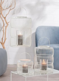 Φανάρι ArteLibre Κλουβί Λευκό Μέταλλο 23cm