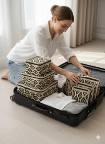Stewehome Σετ 6 τεμαχίων οργανωτών βαλίτσας από τσόχα σε μπεζ χρώμα Μπεζ