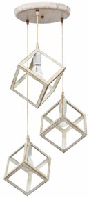 Φωτιστικό Οροφής Τρίφωτο Heronia Kyvos 34-0292 White/Bronze