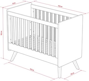 Βρεφικό κρεβάτι Vintage - 65.00Χ124.50Χ102.50cm