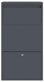 vidaXL Θυρίδα Πακέτων με αποθήκευση Ανθρακί 44 x 22 x 82 εκ. Ατσάλι