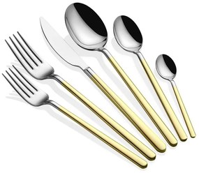 Μαχαιροπίρουνα Allegra (Σετ 36Τμχ) 645DRM1216 Gold-Silver Hermia 36 τμχ Stainless Steel