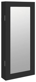 vidaXL Έπιπλο Κοσμημάτων με Καθρέφτη Επιτοίχιο Μαύρο 30x8,5x67 εκ.